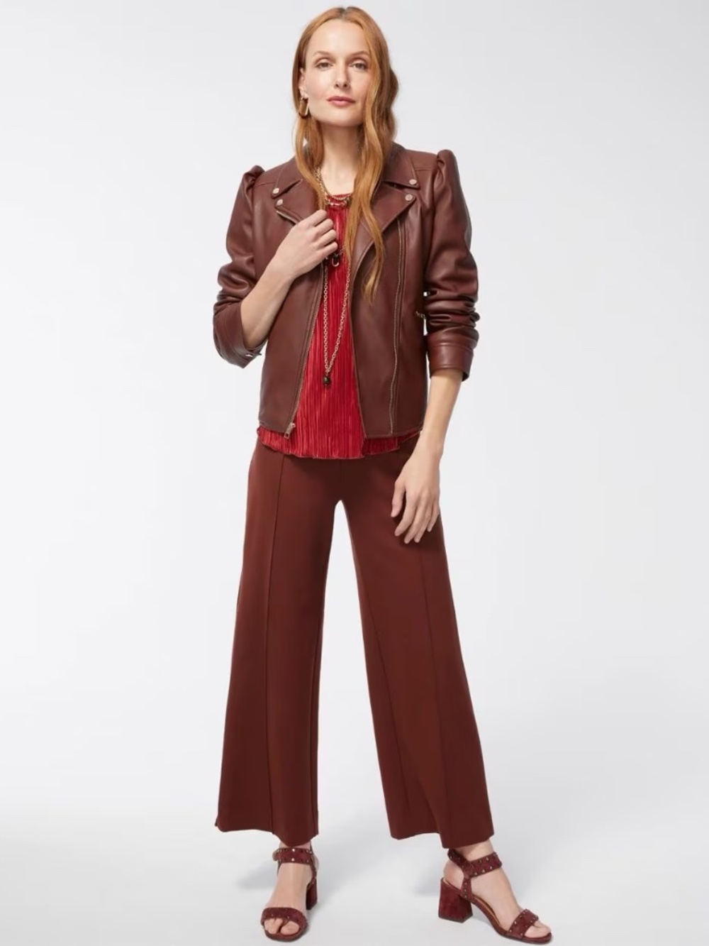 Faux Leather Puff Sleeve Moto Jacket